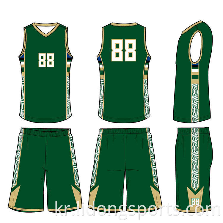 농구 유니폼 디자인 최신 농구 검은 저지 디자인 녹색 농구 유니폼 디자인